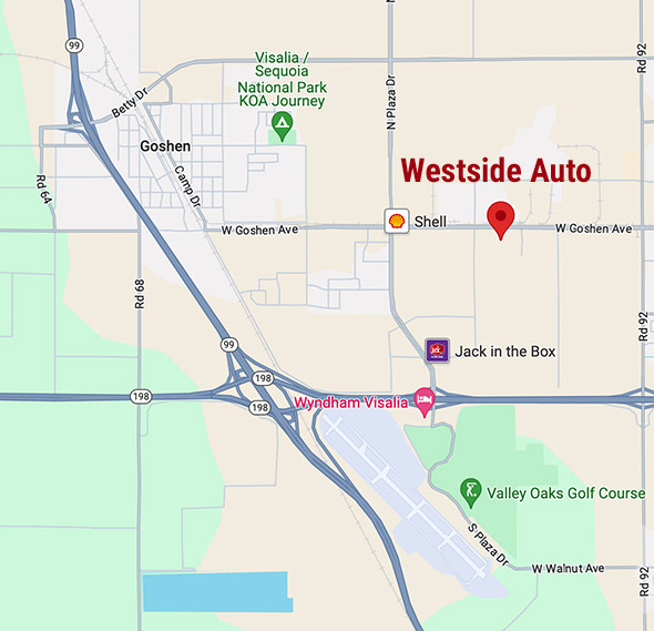 Static map of Westside Auto Dismantlers Visalia Yard